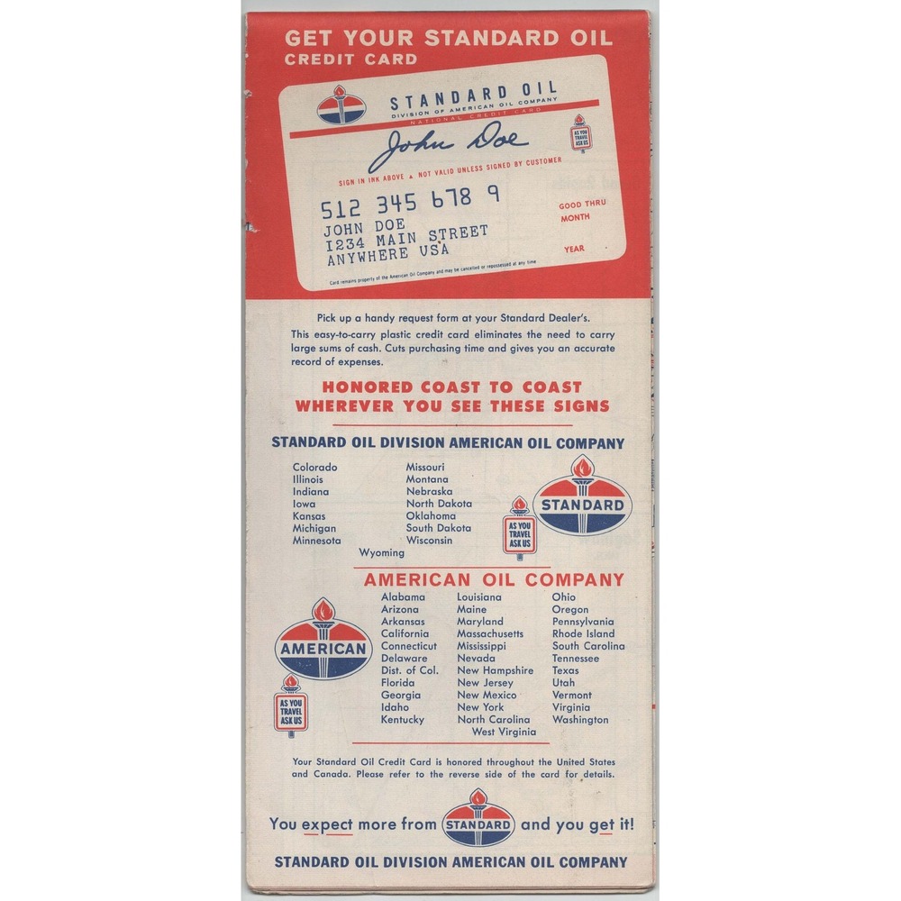Vintage 1963 Michigan Road Map Standard Oil American Oil Company - Picture 2 of 2
